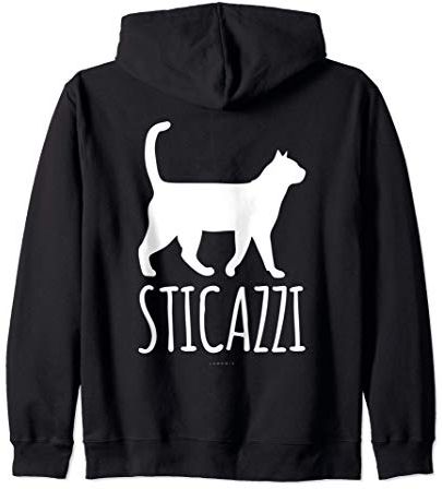 Sticazzi Felpa Donna Con Zip E Cappuccio Gatti Divertenti Felpa con Cappuccio