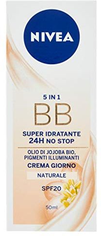 Essentials BB Cream Super Idratante 24H Uniformante, Crema Giorno Viso SPF 20, Colore Naturale, 50 ml