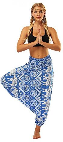 Pantaloni Harem Donna Boho Pantalone alla Turca Larghi Etnici Stampa Taglie Forti per Pilates Yoga Danza Spiaggia (Stile 3)