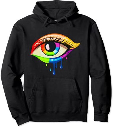 Female Eye In Rainbow Colors Graphic Tees - Colorful Eye Felpa con Cappuccio