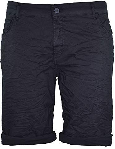 Pantaloncini Donna Taglie Forti Estivi Corti Shorts Jeans Plus Size Oversize Bermuda Donna Vita Media (Nero, 58 IT Donna)