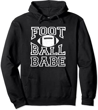 Football Babe Shirt,Football Game Day Sweatshirts for Women Felpa con Cappuccio