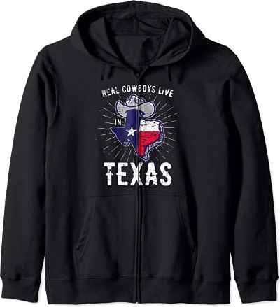 Bandiera Del Texas Cowboy Ragazzo Uomo Texano Texas Felpa con Cappuccio
