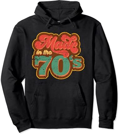 Made in the 70s | Retro Vintage T-Shirt 70s Style T-Shirt Felpa con Cappuccio