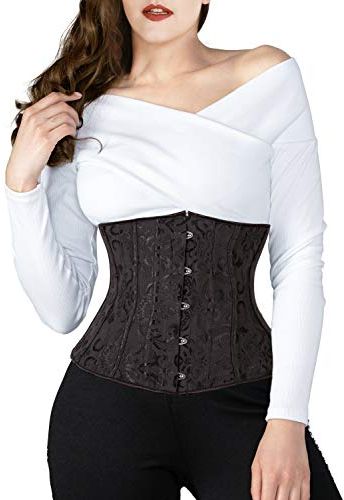 Corsetto Addominale Elegante Donna Underbust Bustino Corto Bustini e Corsetti alla Moda Cinturino Nero 3XL