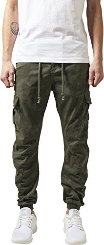 Cargo Jogging Pants Pantaloni, Olive Camo, 30W x 30L Uomo