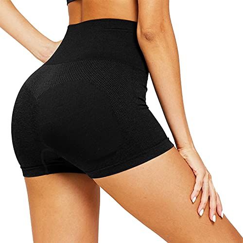 Pantaloncini Sportivi Donna, Pantaloncini A Vita Alta Leggins Shorts Pantaloncini da Yoga Allenamento Palestra Running Ciclismo Fitness Corti L