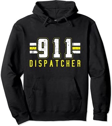 911 American Flag Dispatcher Thin Gold Line Operator Felpa con Cappuccio