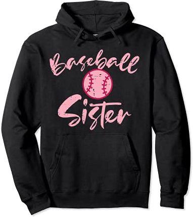 Pink Baseball Sister Cute Family Matching Sis Girls Women Felpa con Cappuccio