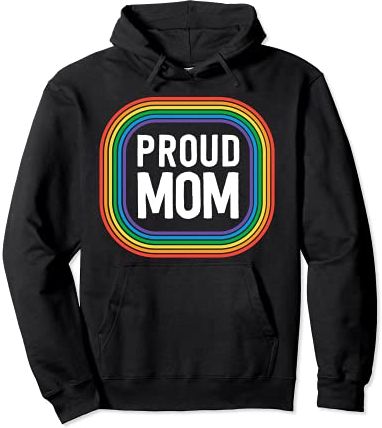 Proud Mom With Pride Mother Gay Pride Stuff LGBT Rainbow Felpa con Cappuccio