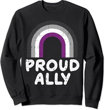 Proud Ally Asexual Rainbow Ace Pride Flag LGBTQ Men Women Felpa