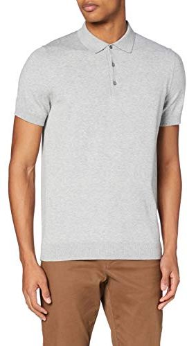 Marchio Amazon - MERAKI - Short-sleeve Knit Polo, Felpa Uomo, Grigio (Grey), XXL, Label: XXL