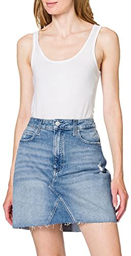 Jeans High Rise Mini Skirt Gonna, Denim Light, 32W Short Donna