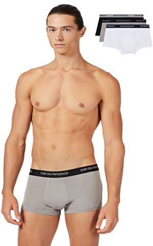 Underwear 111357CC717, Boxer Uomo, Multicolore (Bianco/Nero/Grigio), Small