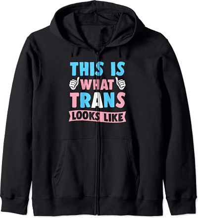 This Is What Trans Looks Like Cute Transgender Pride Flag Felpa con Cappuccio