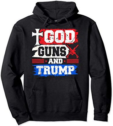 God Guns e Trump American Flag Patriot Regali Felpa con Cappuccio