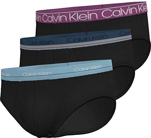 Hip Brief 3PK Boxer Corti, Nero (B-Plum/Foggy Blue/Lake Crest Blu), M Uomo