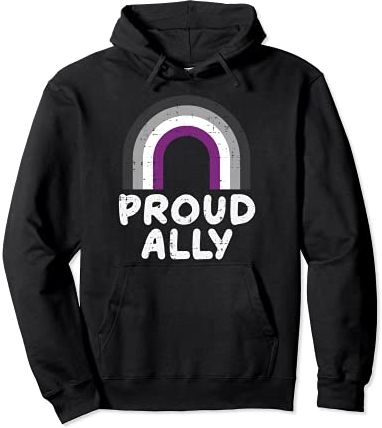 Proud Ally Asexual Rainbow Ace Pride Flag LGBTQ Men Women Felpa con Cappuccio