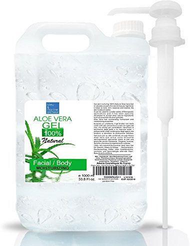 Gel in Aloe Vera, 100% naturale, rinfrescante ed idratante. Per viso e corpo, da 1000 ml; Ideale dopo la depilazione o dopo l’esposizione solare