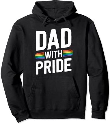 Dad With Pride Proud Father Gay Pride Stuff LGBT Rainbow Felpa con Cappuccio