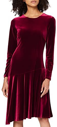 Asymmetric Dress Vestito da Cocktail, Vino, 54 Donna