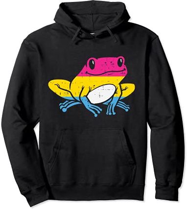 Pansexual Frog Funny Toad Pan Pride Flag Ally Men Women Felpa con Cappuccio