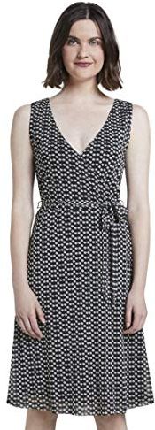 Mesh Vestito, 22686/Disegno A Pois Blu Scuro, 36 Donna