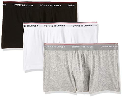 3p LR Trunk Boxer, Nero (Black/White/Grey Heather 004), Small (Pacco da 3) Uomo