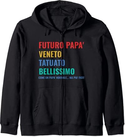 Futuro Papà Tatuato Idea Divertente Uomo Babbo Veneto Felpa con Cappuccio