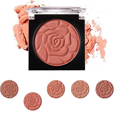 Fard in polvere compatta alla rosa, formula resistente alle sbavature per un tocco scintillante, a lunga durata, Powder Blush sfumabile dalla finitura setosa (12#)