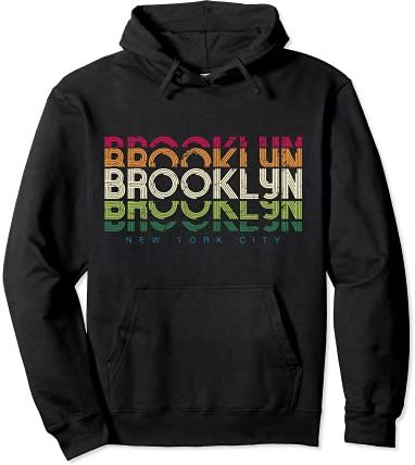 Brooklyn New York City Tee shirt, Vintage Brooklyn Graphic Felpa con Cappuccio