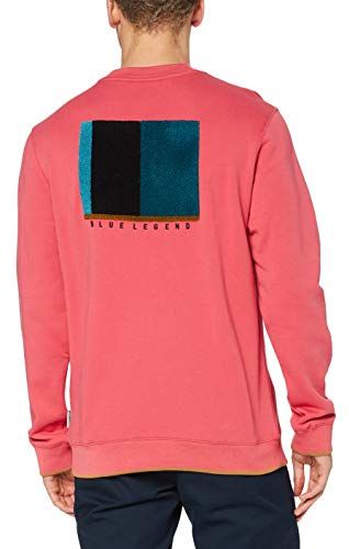 Sweatshirt mit Gobelin-Artwork Maglia di Tuta, 3930 Pink Smoothie, L Uomo