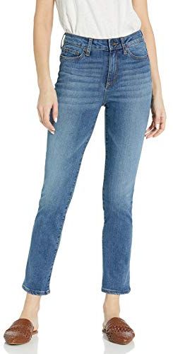 Mid-Rise Slim Straight Jeans Blue, 27