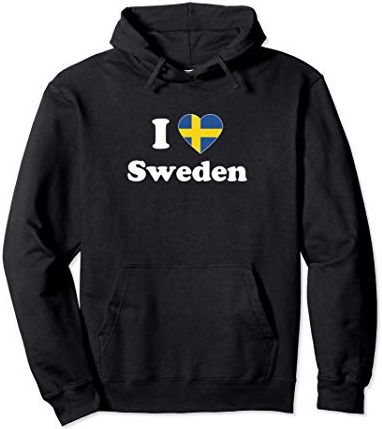 I Love Sweden Gift Love Sverige Swedish Roots Felpa con Cappuccio