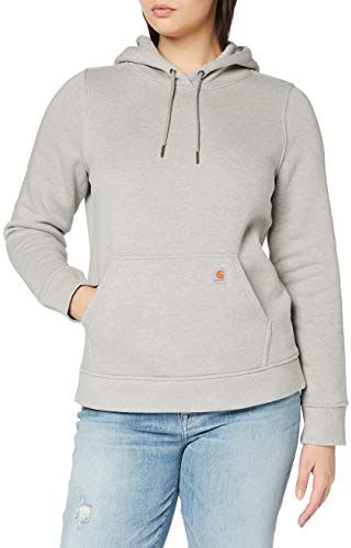 Clarksburg Pullover Sweatshirt Felpa con Cappuccio, Asphalt Heather, Large Donna