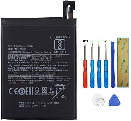 Batteria BN48 compatibile con Xiaomi Redmi Note 6 Pro, con utensili