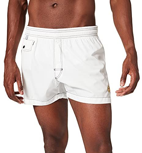 Beachwear Costume a Boxer, 100 Bianco Ottico, S Uomo