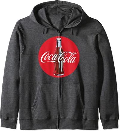 Coca-Cola Red Circle Retro Bottle Logo Felpa con Cappuccio