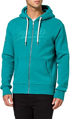 M2011138A VL Tonal EMB Zip Hood BB, Ocean Green Marl, XL Uomo