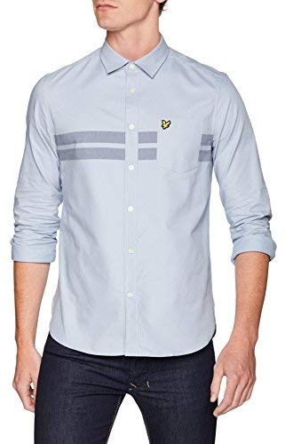 Chest Stripe Shirt Camicia Casual, Blu (Stonewash Blue Z362), M Uomo