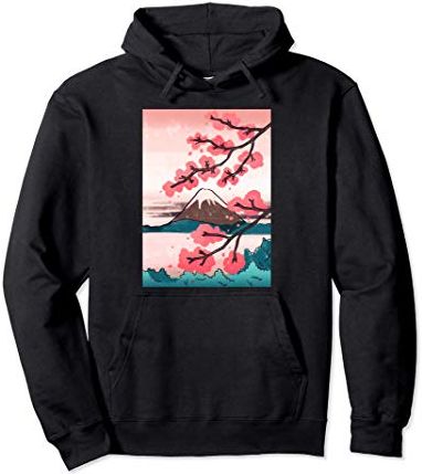 Kanji giapponese Kanji Cherry Blossom Giappone Nature Jpop Felpa con Cappuccio
