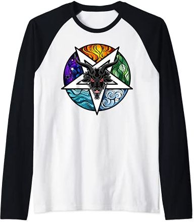 Pentagramma invertito - Capra di Mendes Satanic Maglia con Maniche Raglan