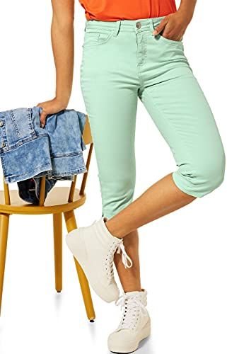 York Capri Jeans, Verde Menta Slavato, 25W Reg Donna