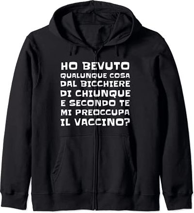 Alcol Frase Divertente Uomo Donna Bevitore Vaccinato Felpa con Cappuccio