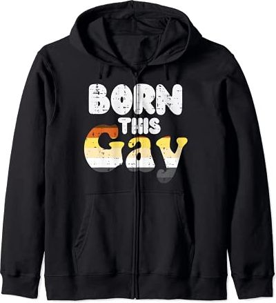 Born This Gay Pun Funny LGBTQ Gay Bear Flag Gay Pride Men Felpa con Cappuccio