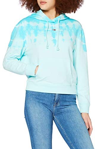 Tjw Summer Tie Dye Hoodie Maglione, Blu (Light Chlorine Blu/Multi), XL Donna