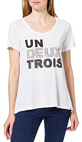 Number Round T-Shirt, Bianco/Antracite (2002), S Donna