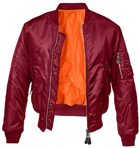 Brandit MA1 Jacke Giacca, Bordeaux, XL Uomo