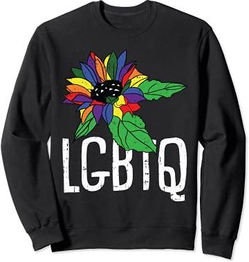 LGBT-Q Gay Pride Cute Sunflower Rainbow Flag Proud Ally Felpa