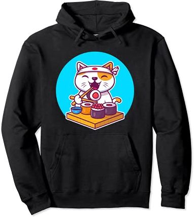 Kids Funny Kawaii Sushi Cat Graphic Design Felpa con Cappuccio